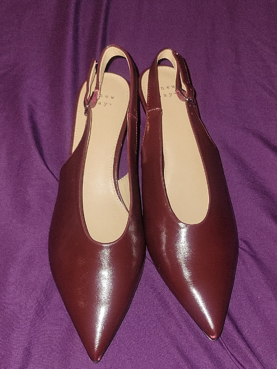 a new day Shoes - a new day Burgundy Pointed Slingback Heels (Wore Once!)